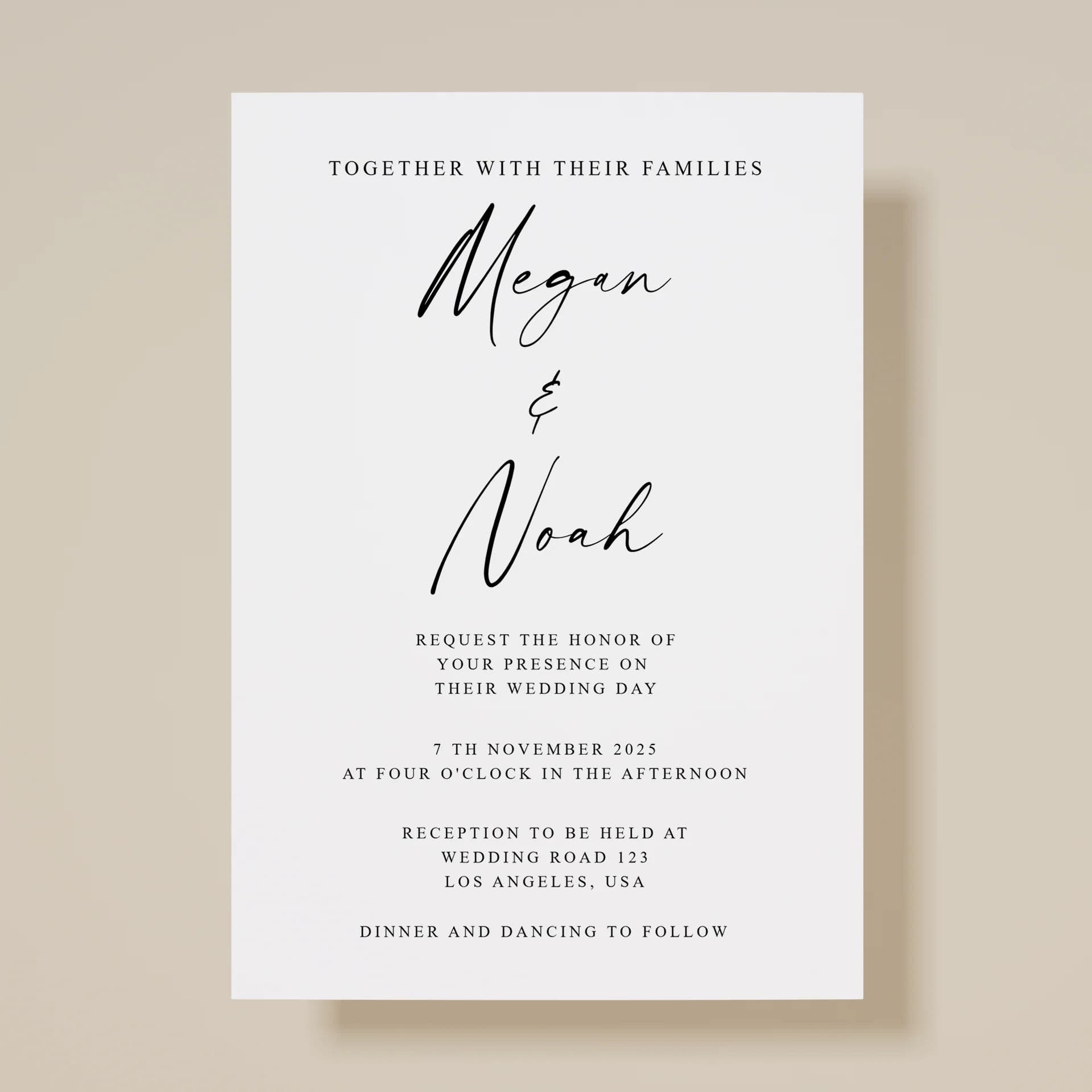 Wedding template preview
