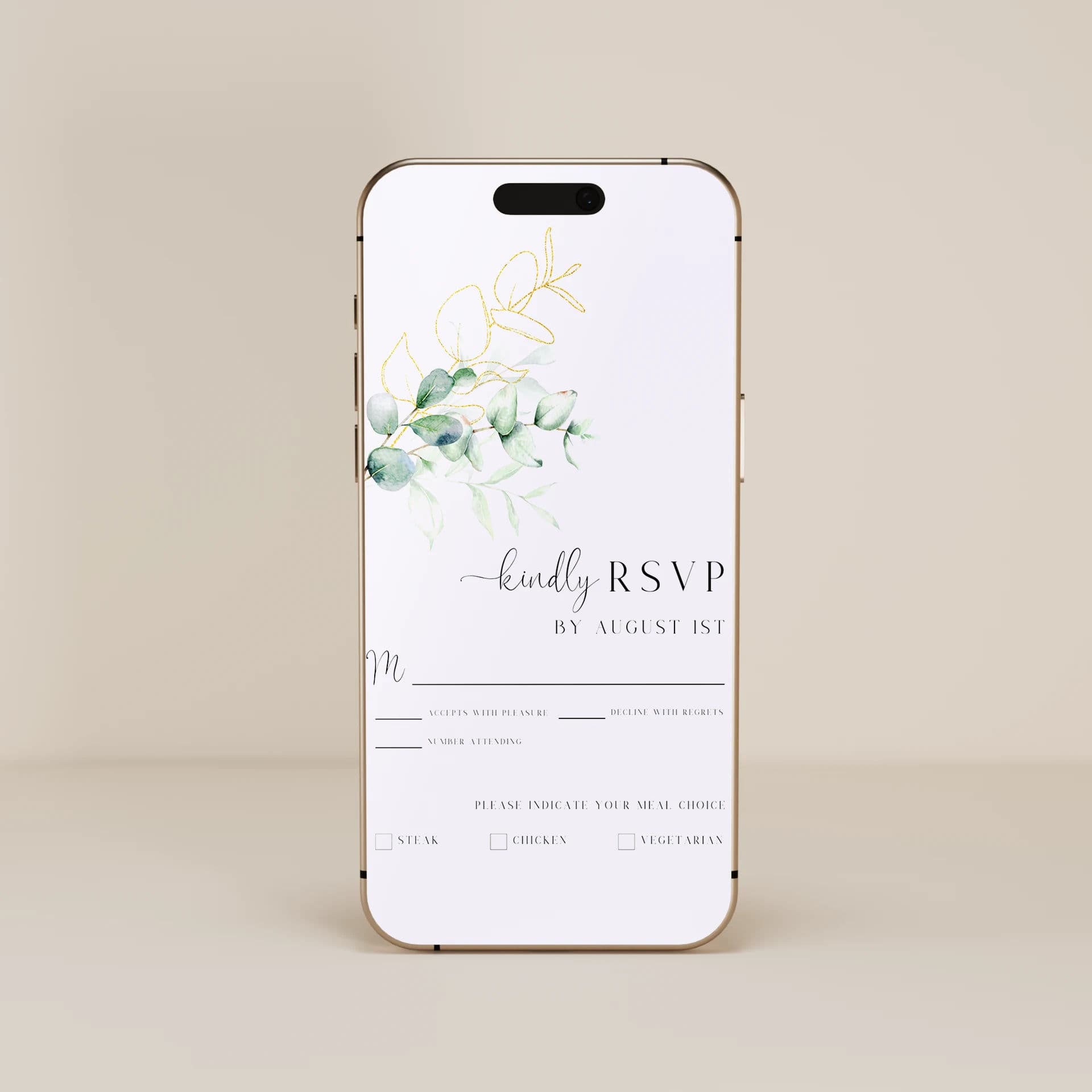 Eucalyptus Gold — RSVP E-Card