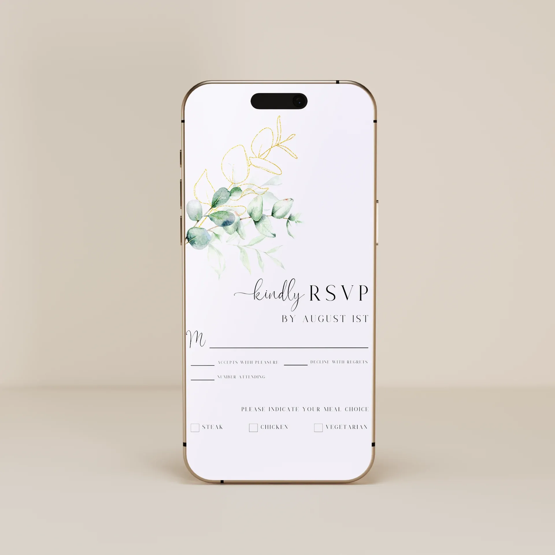 Eucalyptus Gold — RSVP E-Card