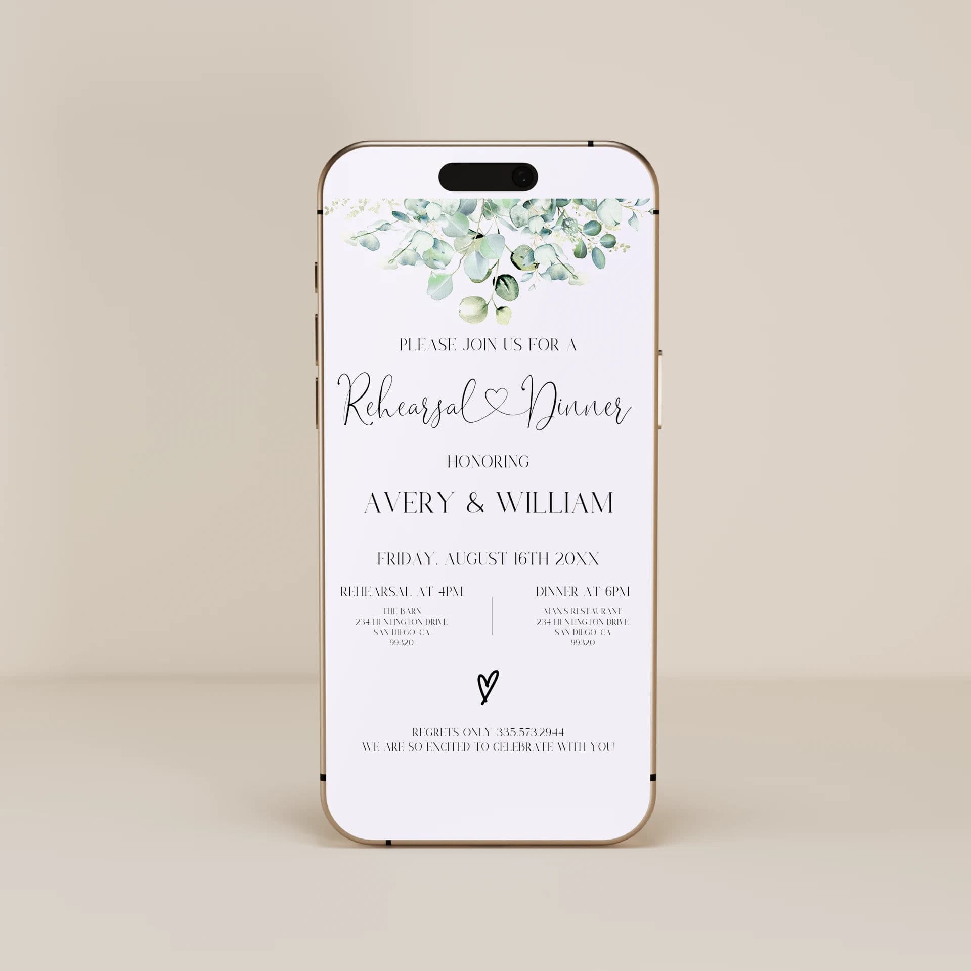 Wedding template preview