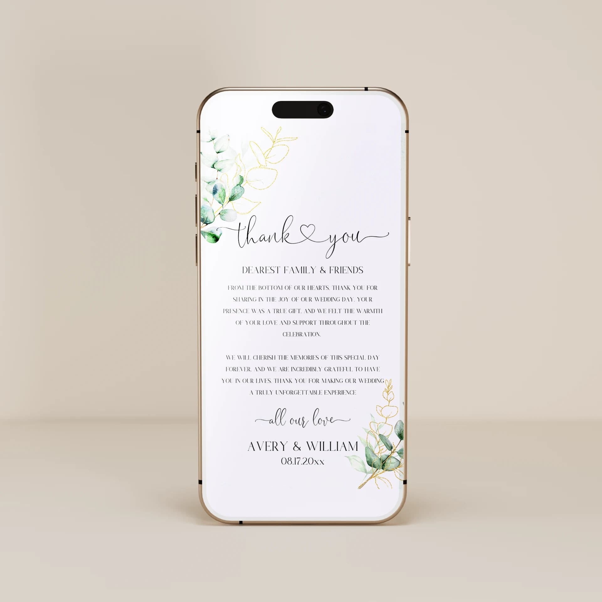 Eucalyptus Gold — Thank You E-Card