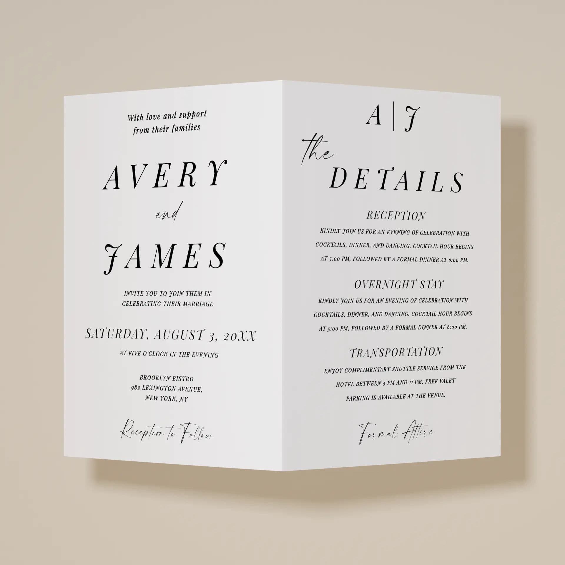 Wedding template preview