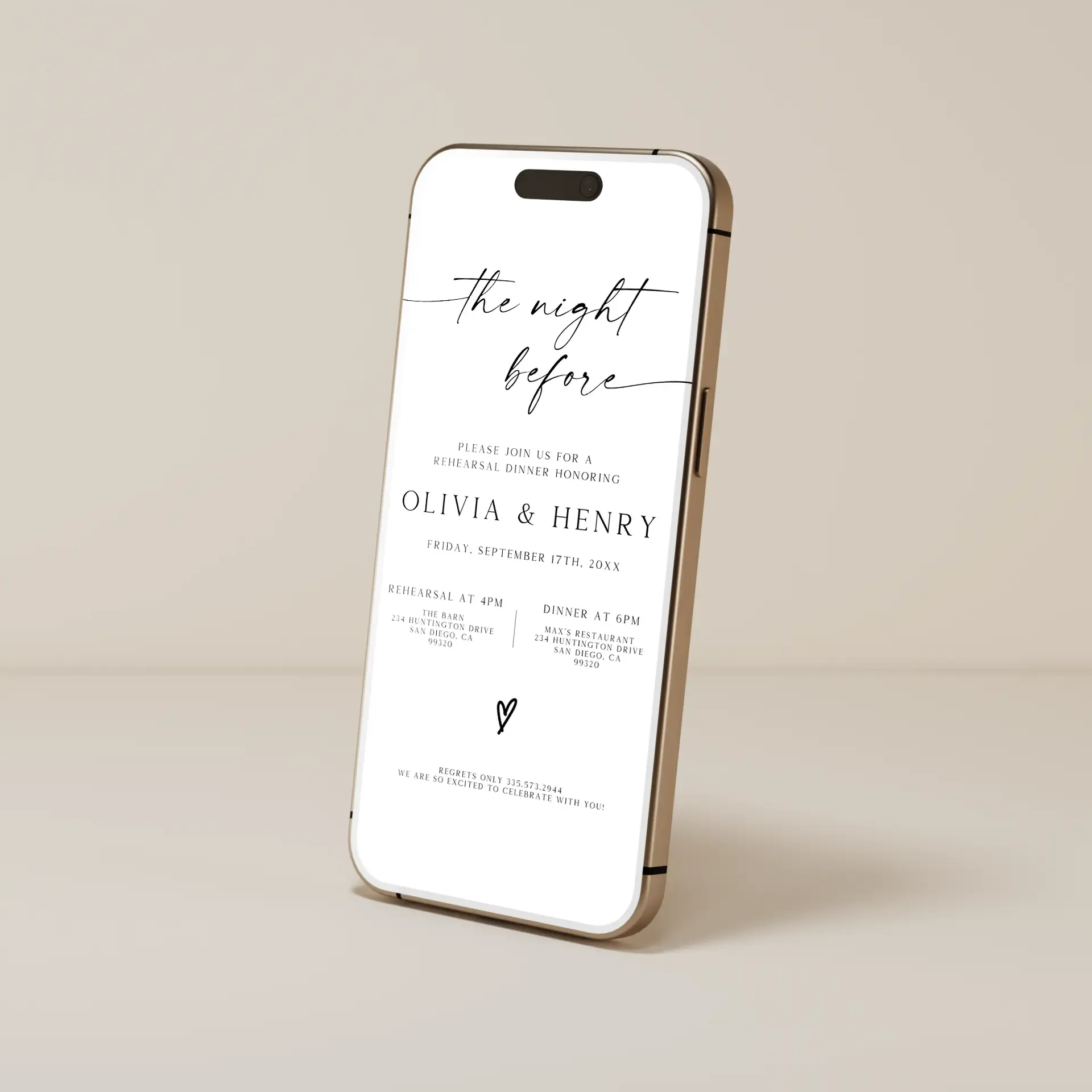 Ping — Rehearsal Dinner E-Invite